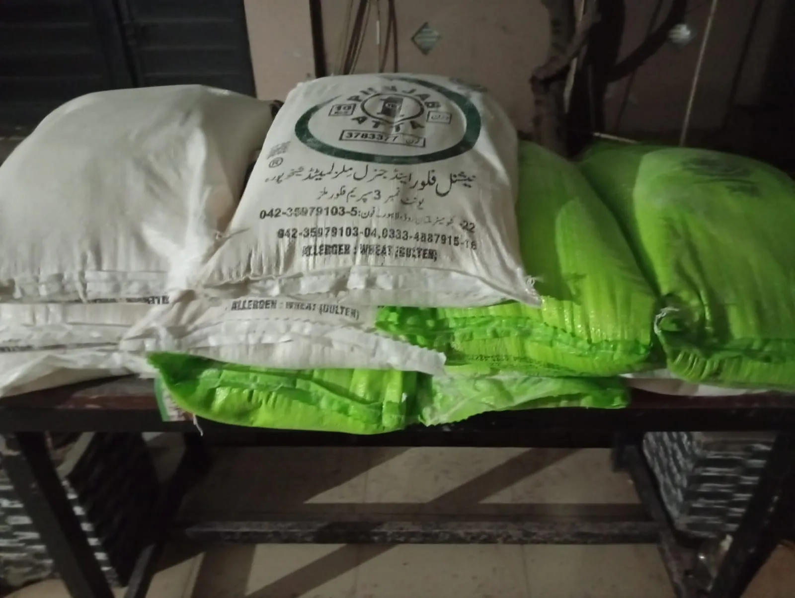Atta flour bags prepared for Lahore distribution