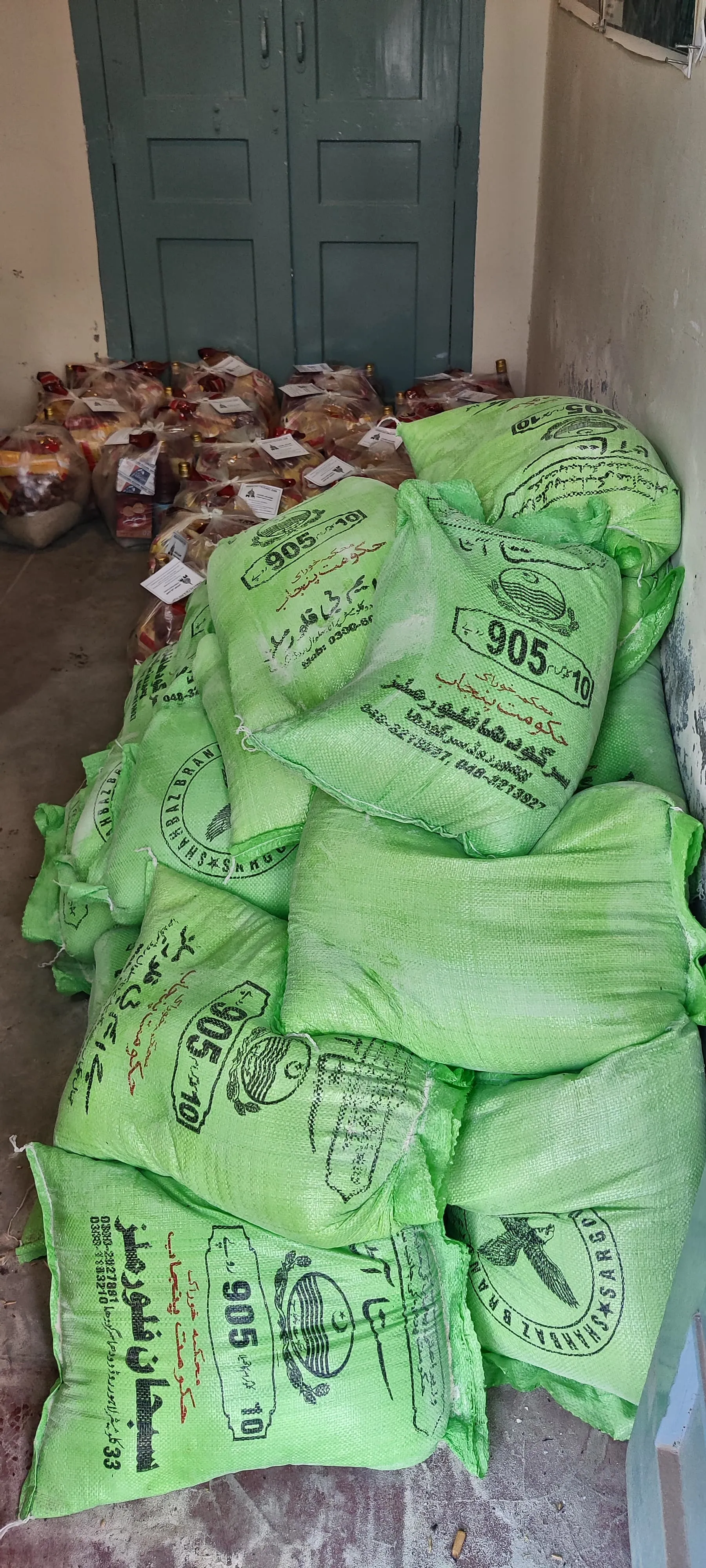 Flour sacks for Bhera Ramadan distribution