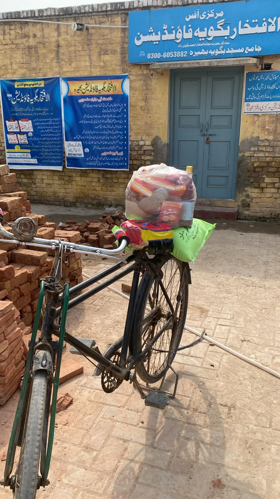 Ration delivery by bicycle to remote villages