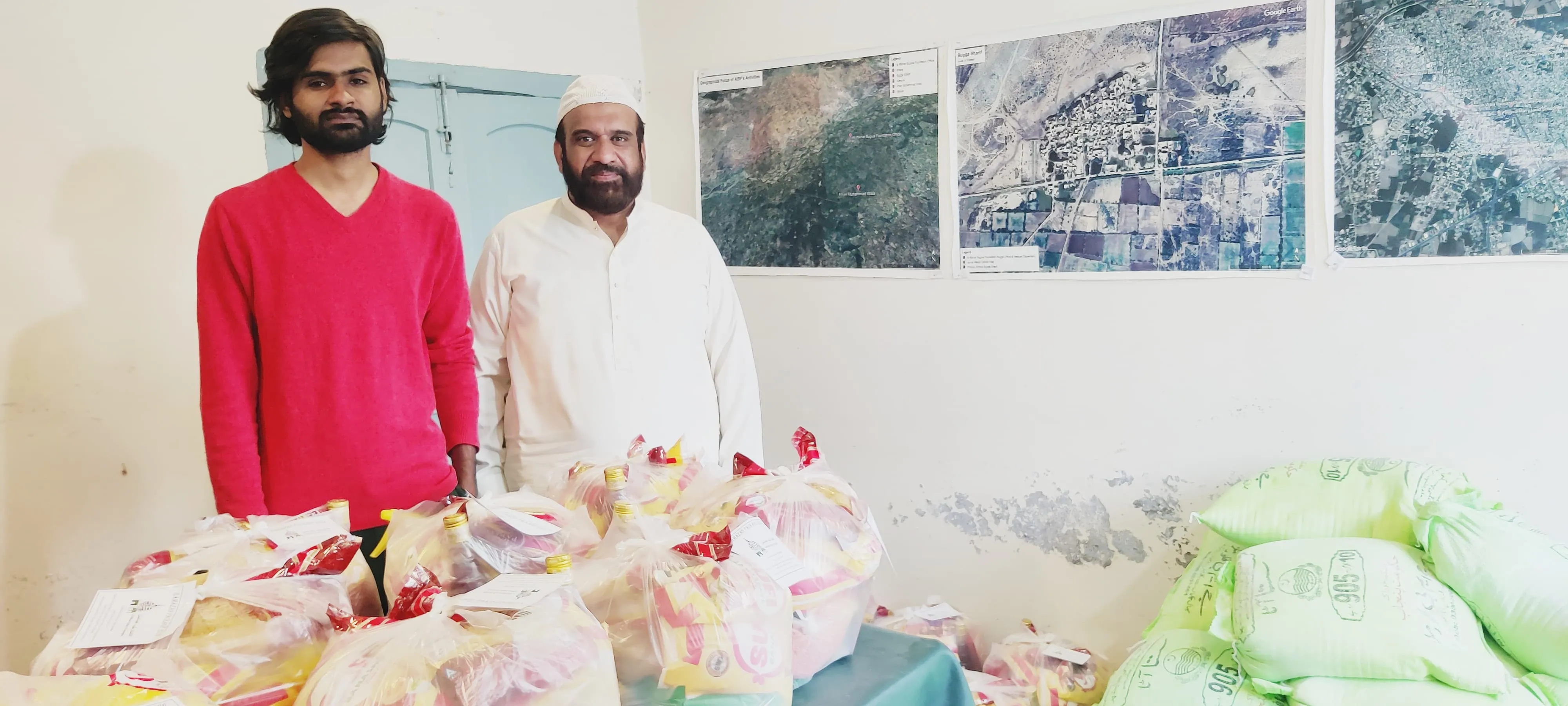 AIBF team preparing ration distribution